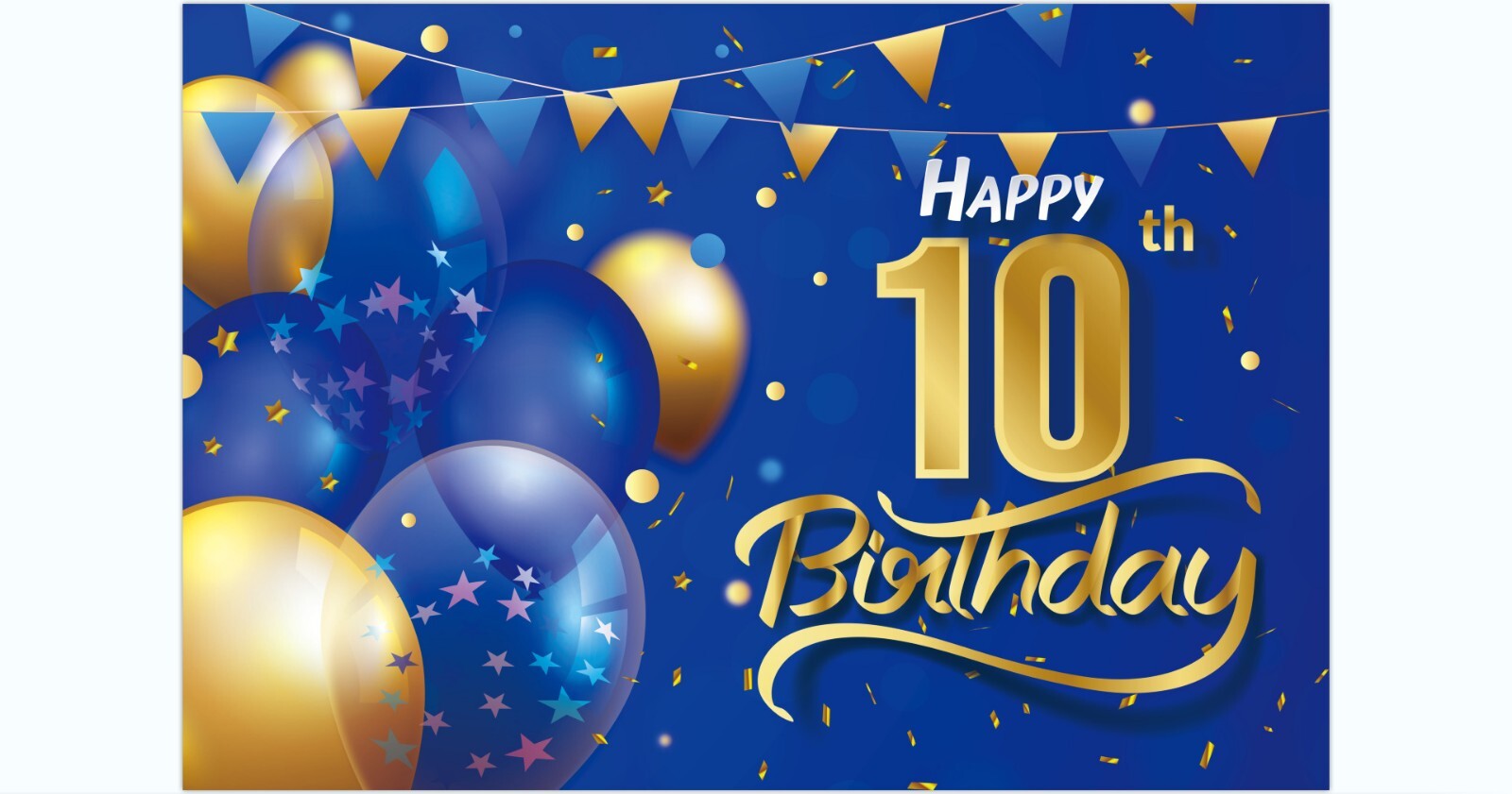 Men Happy Birthday Backdrop Navy Blue Gold Birthday Banner Vinyl Party Supplies