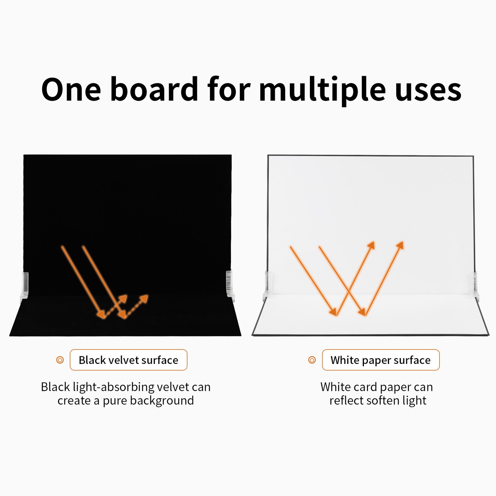 Backdrop Board Light-Absorption Black Flocked Cloth White Paper Photo Small Prop