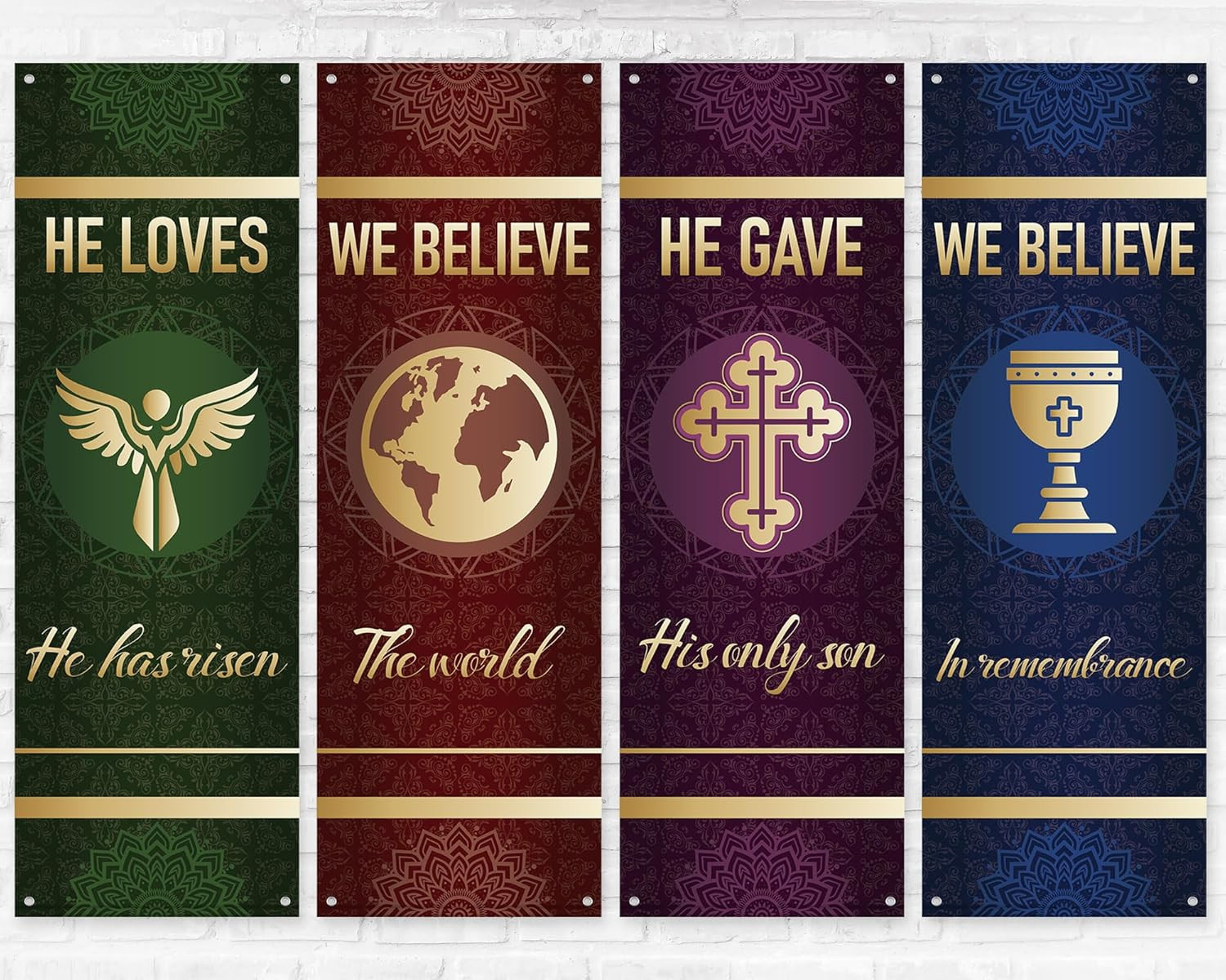 4Pcs Church Banners for Sanctuary Wall Welcome Inspirational Religious Banner…