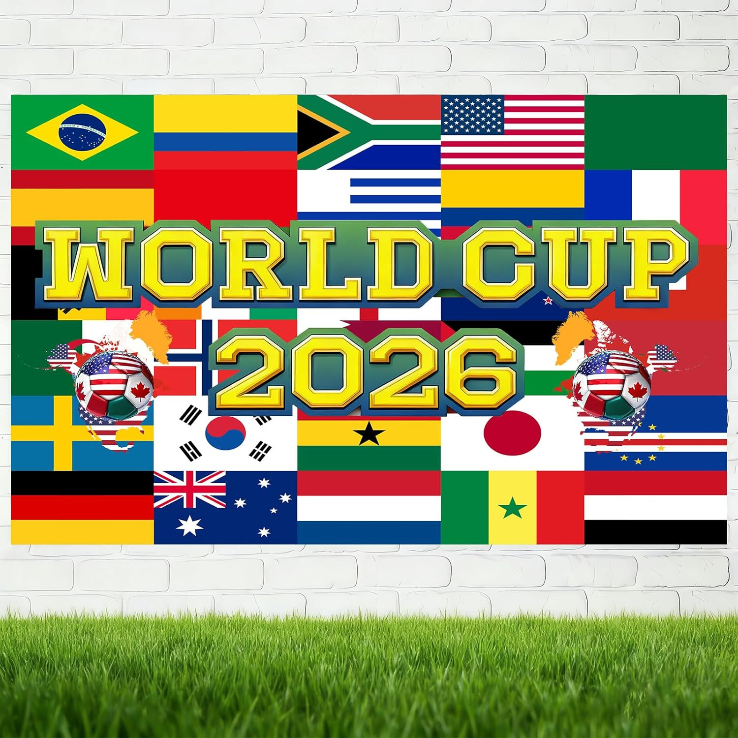 World Football Cup Tournament Backdrop 5x3ft 2026 World Soccer Sport Themed S…