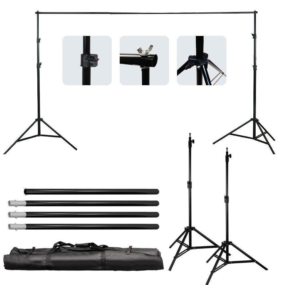 Photography Photo Backdrop Support Stand Set Background 4 Crossbar Kit w/Clips