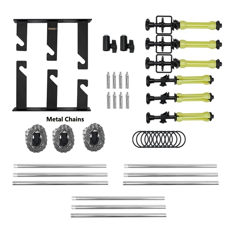 Photography Backdrop Roller Support Silver Metal Chains +120inch Crossbars