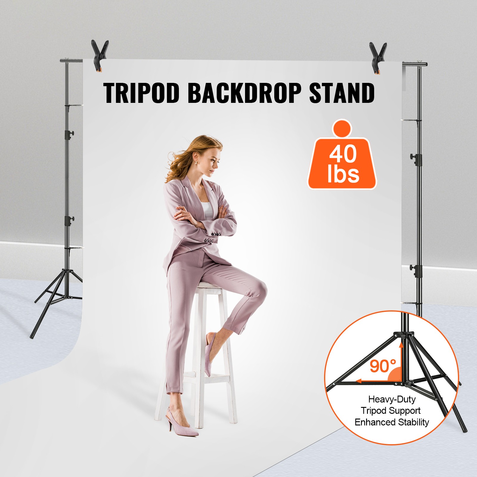 Heavy Duty Backdrop Stand Adjustable Photography Backdrop Banner Stand 12×10 ft