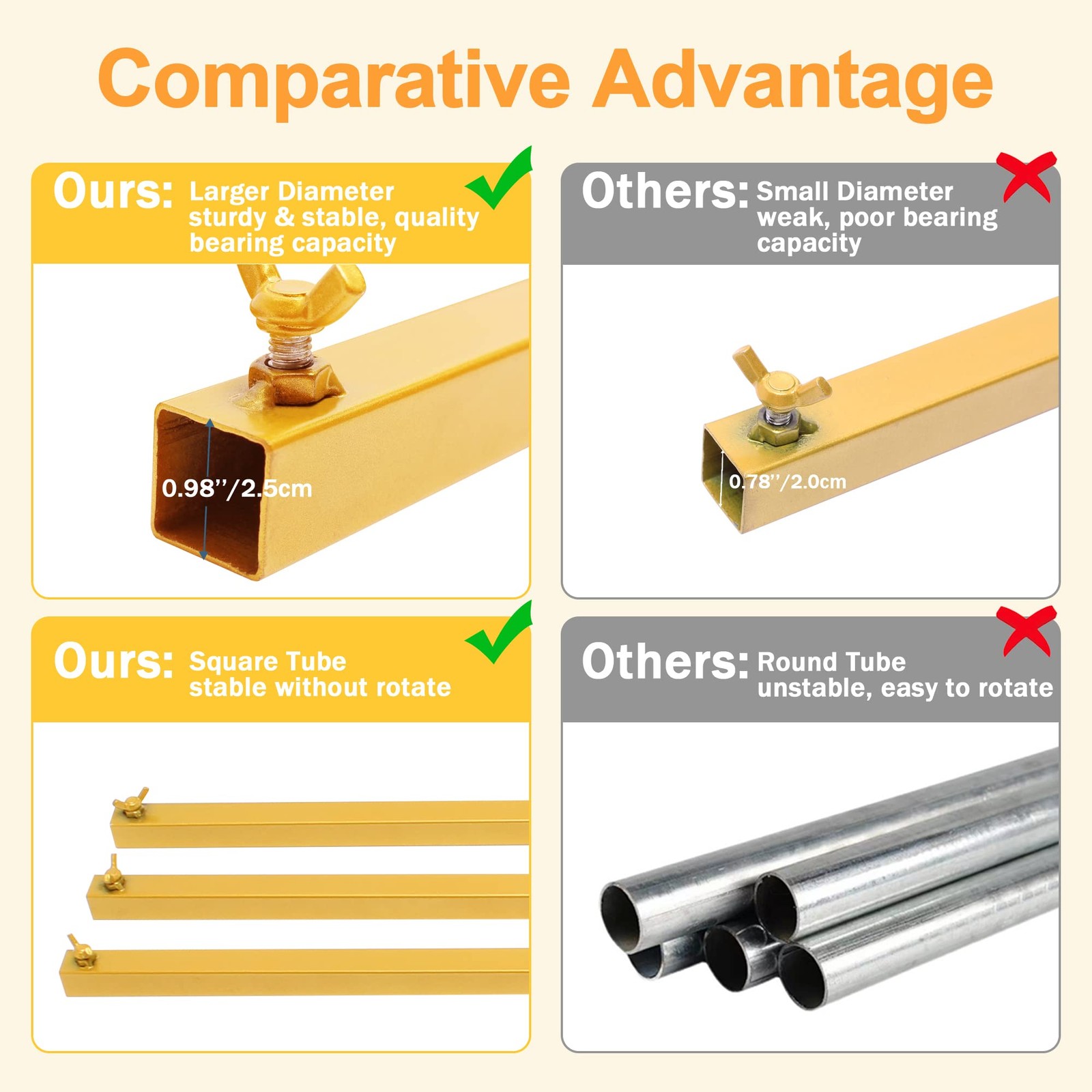 Heavy Duty Backdrop Stand 8ft x 8ft Gold Pipe and Drape Kit Adjustable Metal …