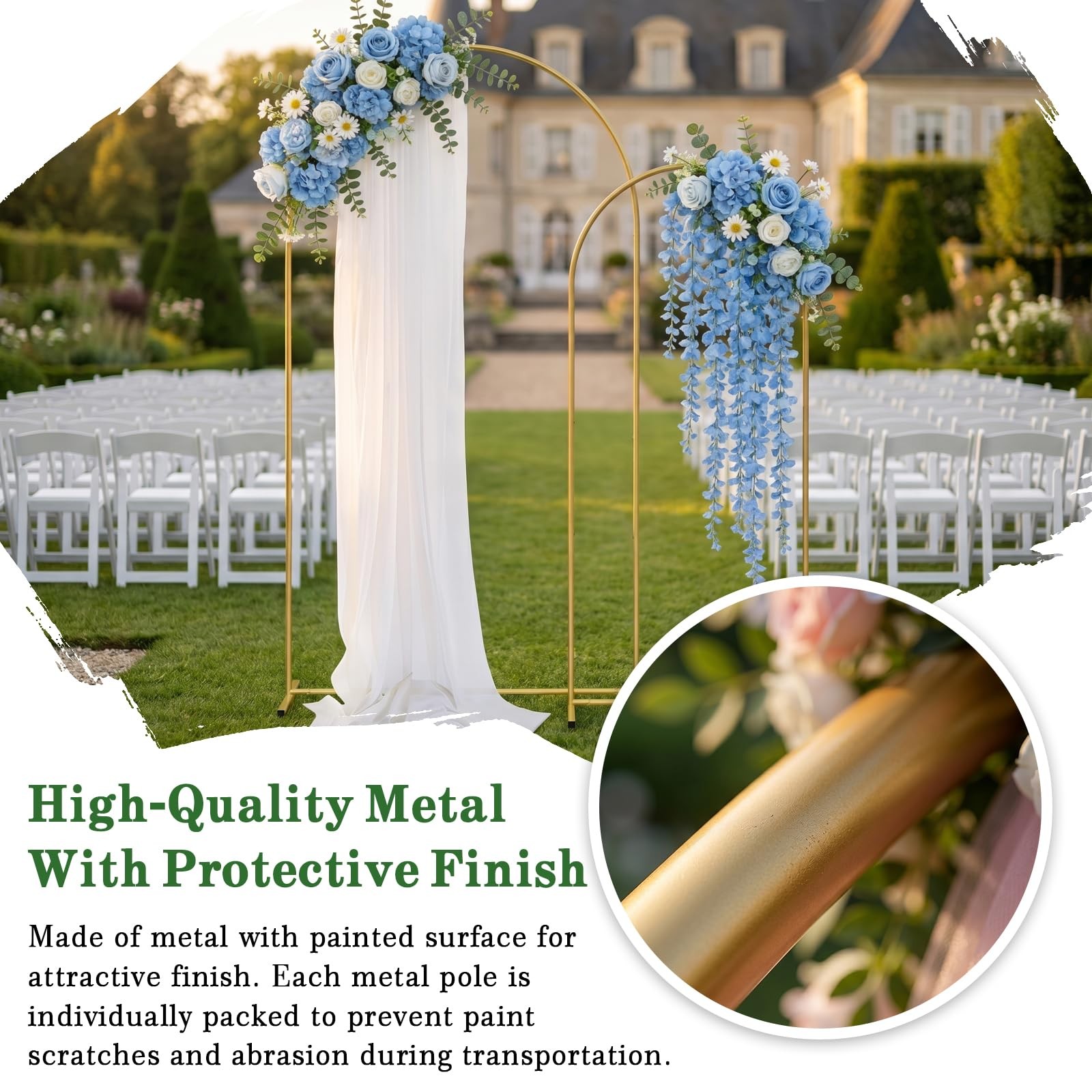 Metal Arch Backdrop Stand 7.2FT+6FT: Wedding Arch Frame for Ceremony Balloon …