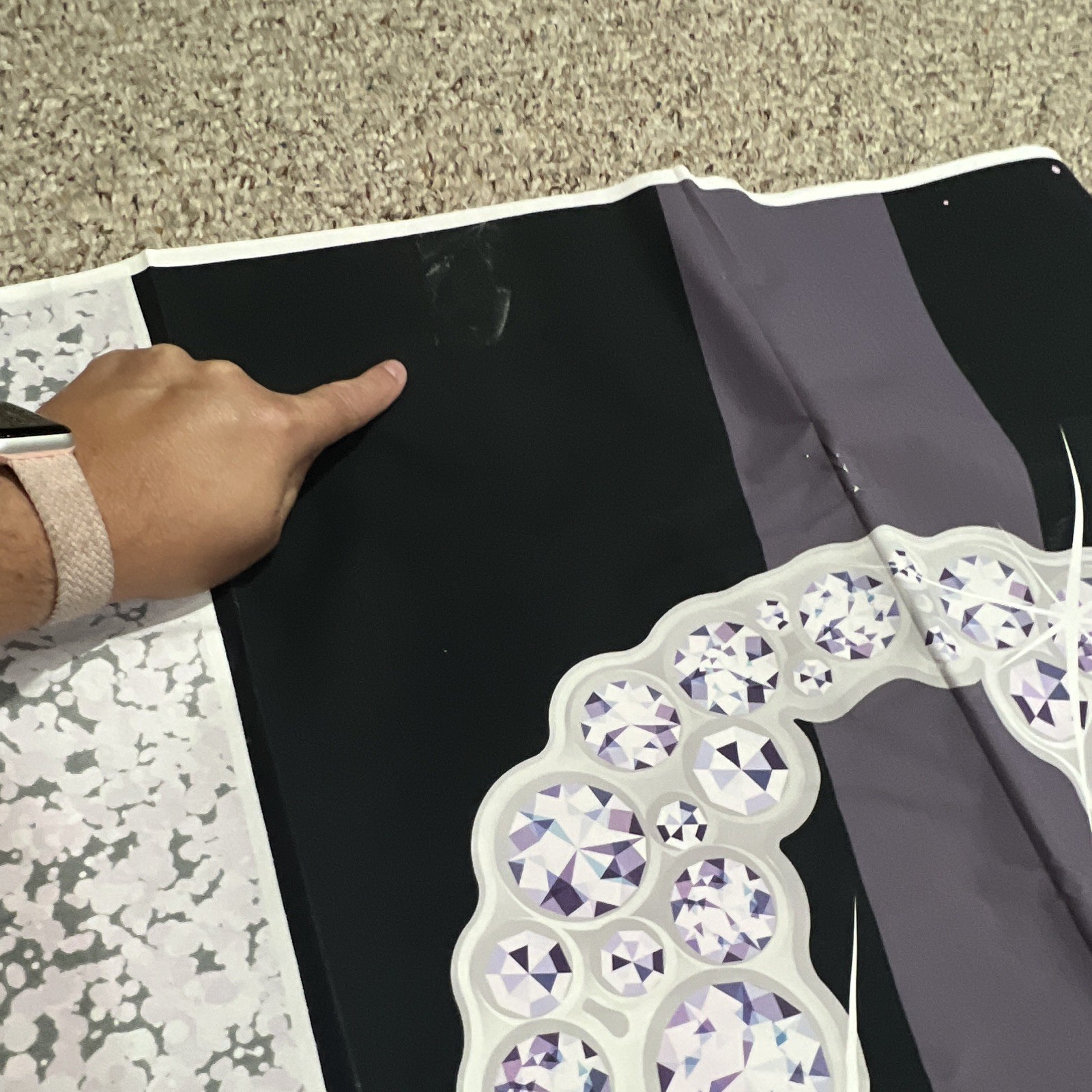 LoveInM Happy 40th Birthday Backdrop 7×5 ft Matte Vinyl Glitter Black Purple