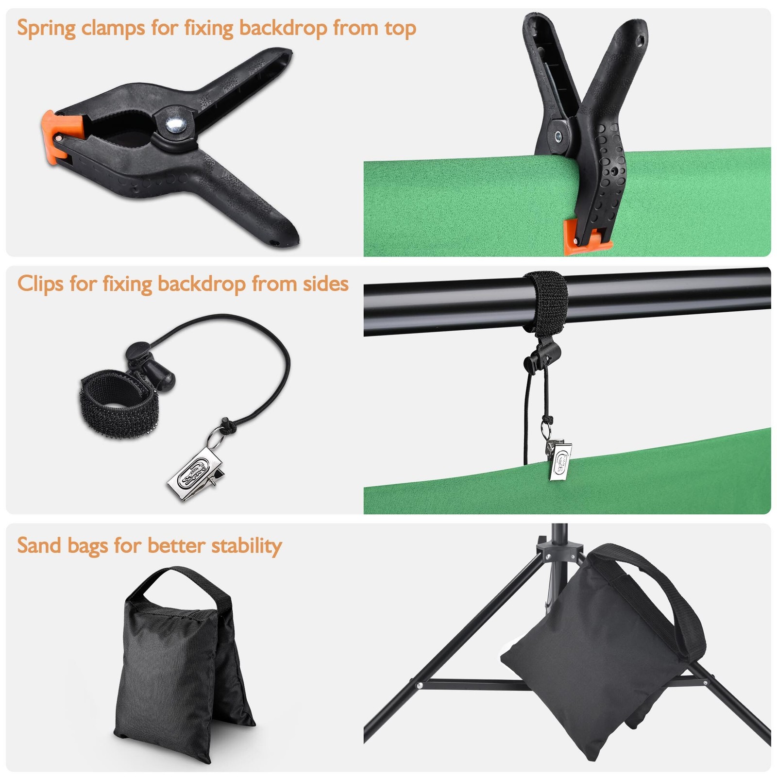 8.5x10Ft Photography Background Backdrop Stand Kit Adjustable Crossbar 6 Packs
