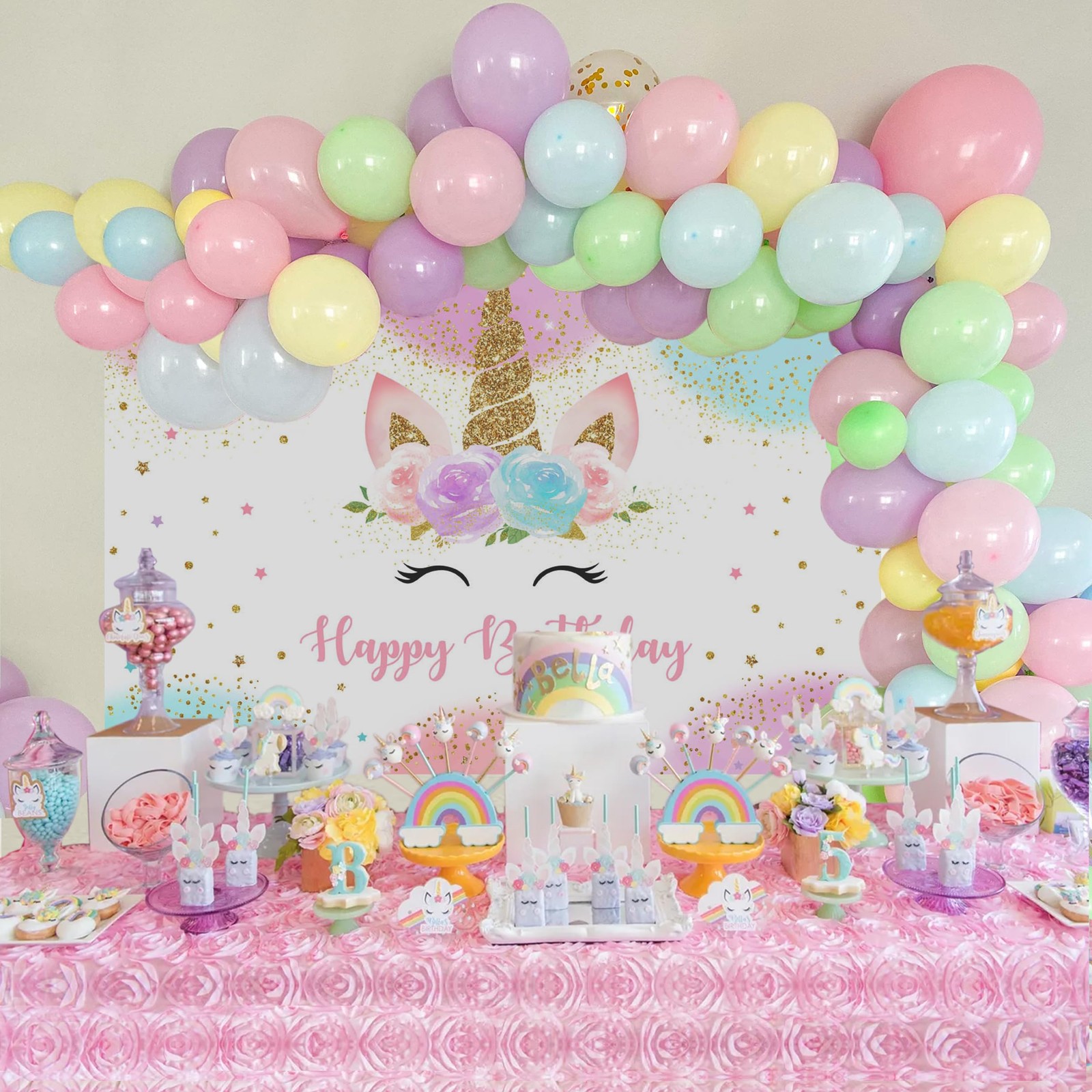 Fondo de decoración de cumpleaños de 1,5 x 0,9 m, accesorios fotomatón, pancarta