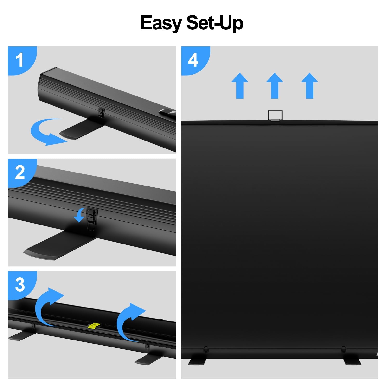 EMART 58x74in Collapsible Black Backdrop Screen, Retractable 58x74in,