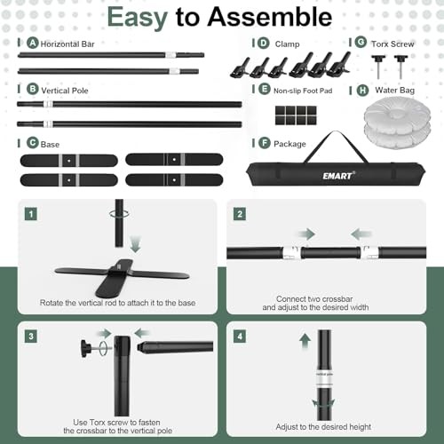 Pipe and Drape Backdrop Stand Kit 8.5x10ft, Heavy Duty Back Drop 8.5×10FT