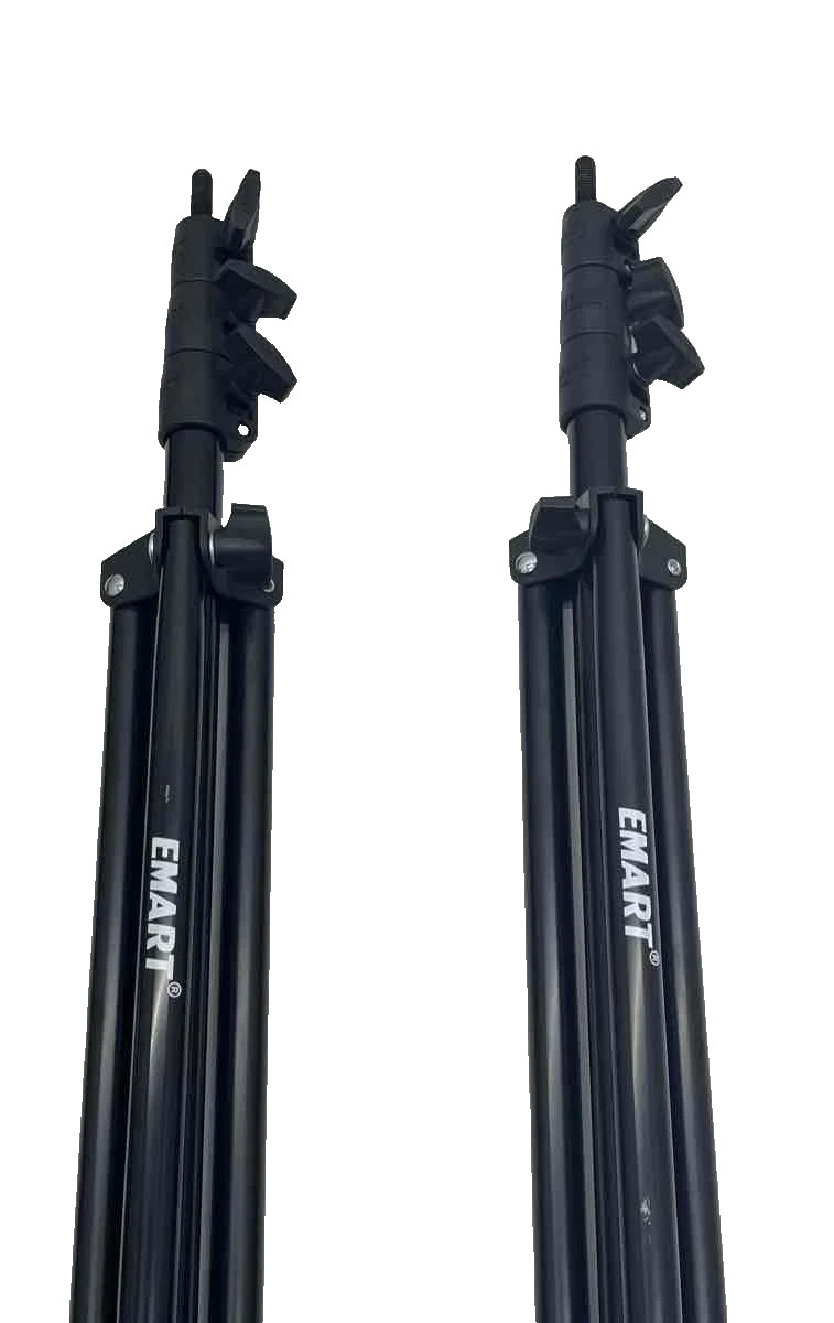 Emart Black Back Drop Stand 7ftx10ft Adjustable Legs with Carrying Case S1