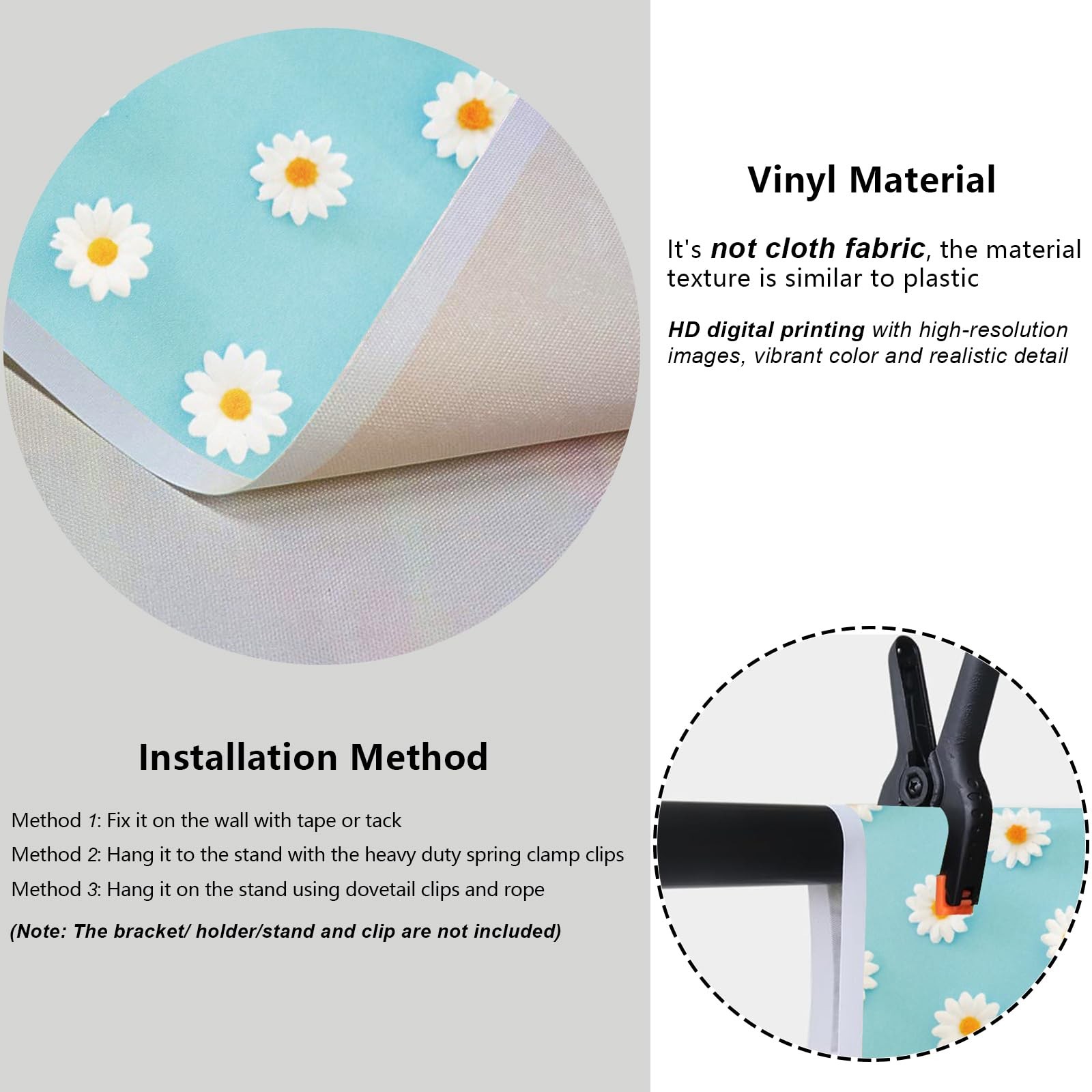 7x5ft Daisy Flower Backdrop White Yellow Floral Blue Photography Background
