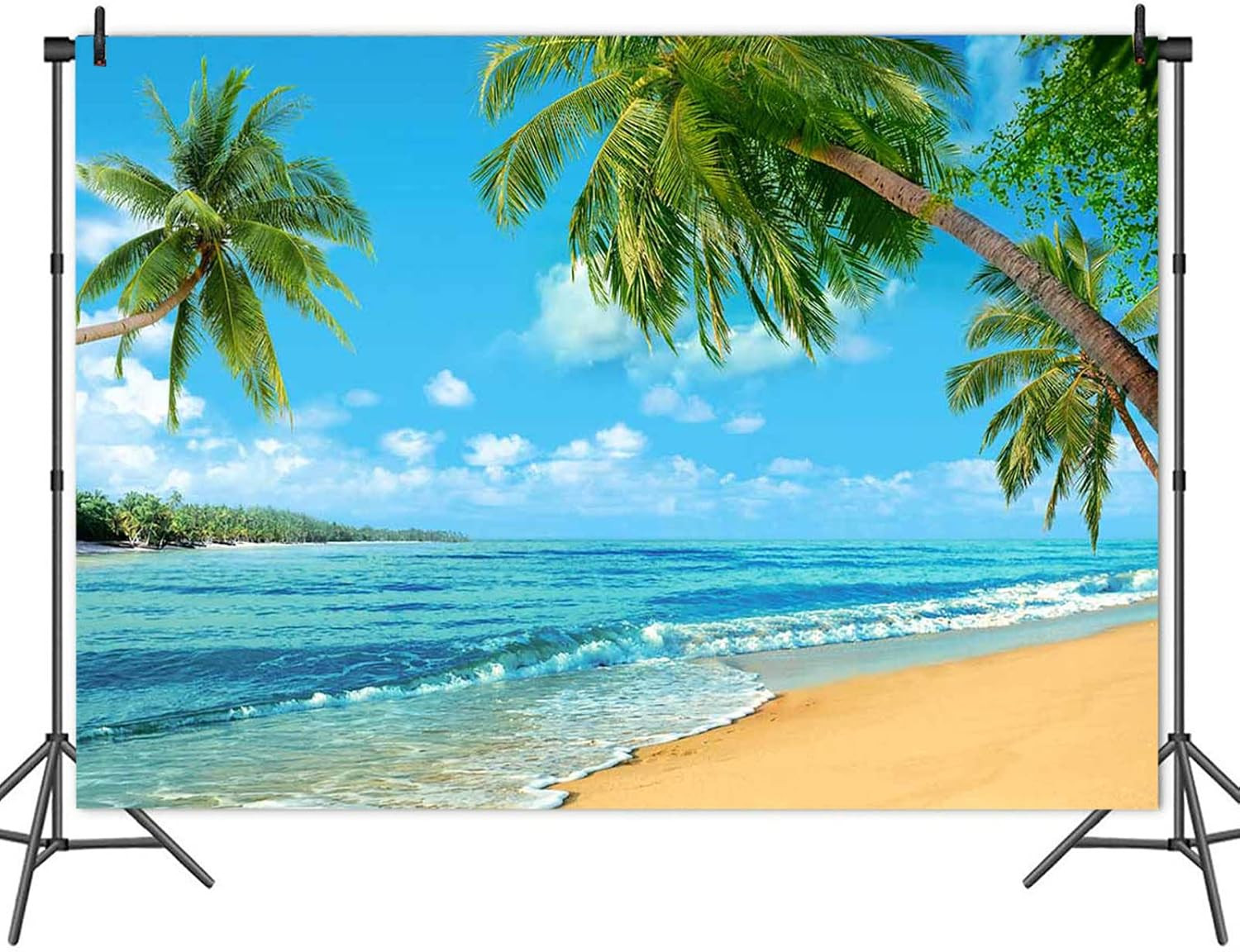 Summer Tropical Hawaii Palm Tree or Beach Photography Backdrops 7X5FT Blue Sea S