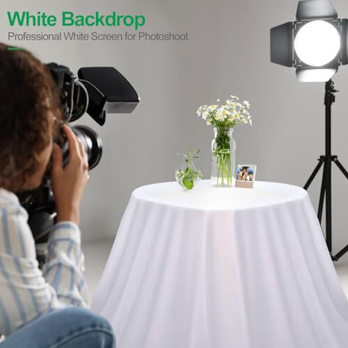 Photo Backdrop for Photography, Large Plain Drapes Party 8.5x10ft White