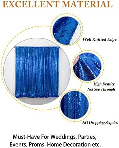 ShinyBeauty Sequin Backdrop Royal Blue 8FTx10FT Glitter Backdrop Photography Bac