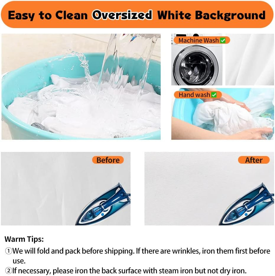 White Backdrop for Photoshoot, 10X20 Ft Large Photo Backdrop Curtain