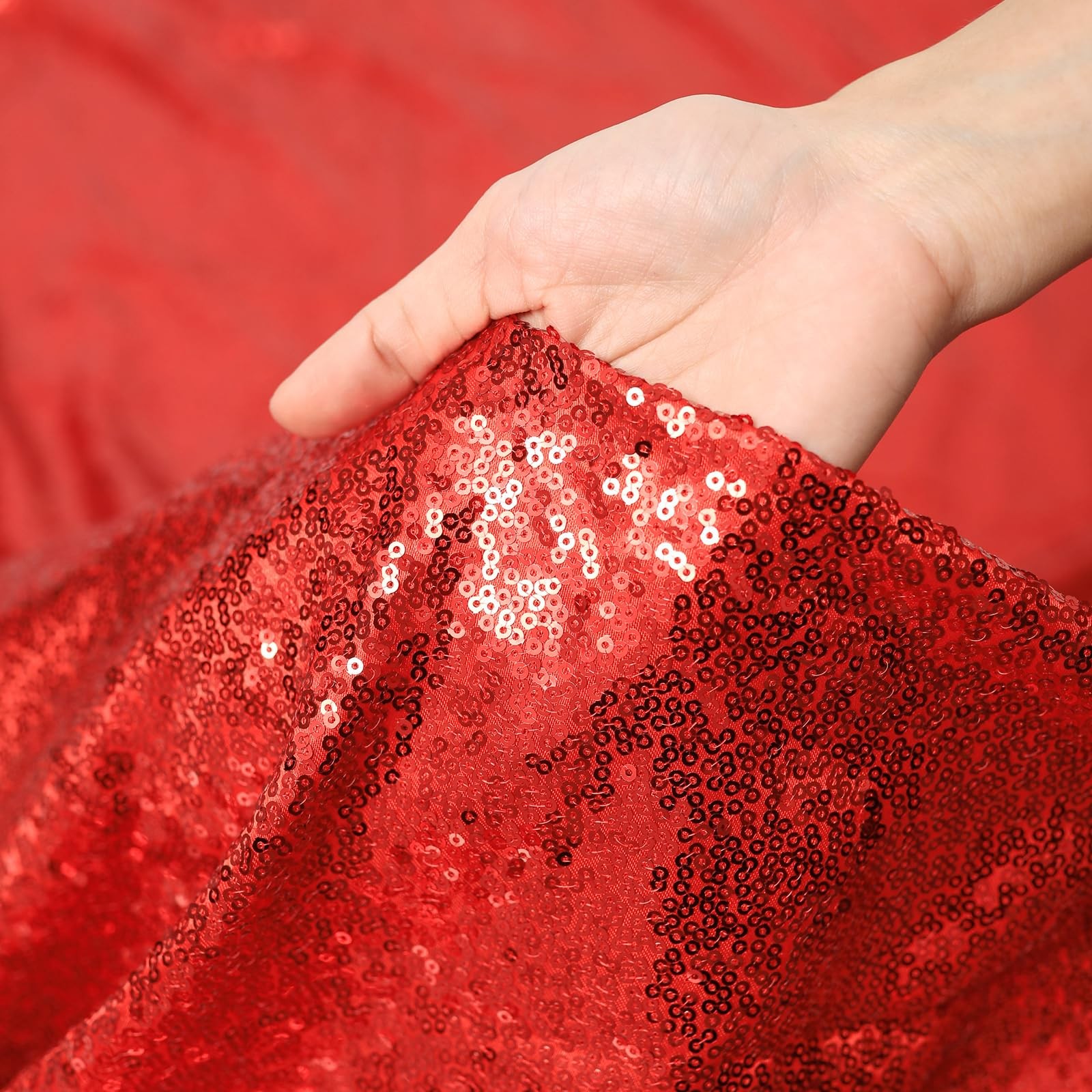 Sequin Arch Backdrop Cover 6.6Ft Wedding Red Christmas 6.6FT,