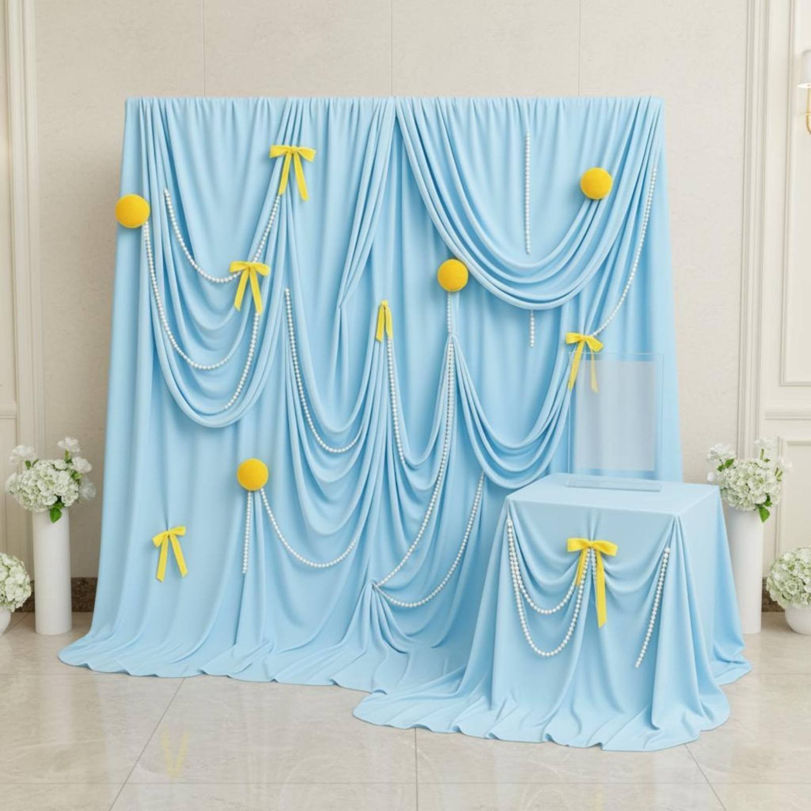 Bowknot Background Material Trendy Design Draped Photo Background