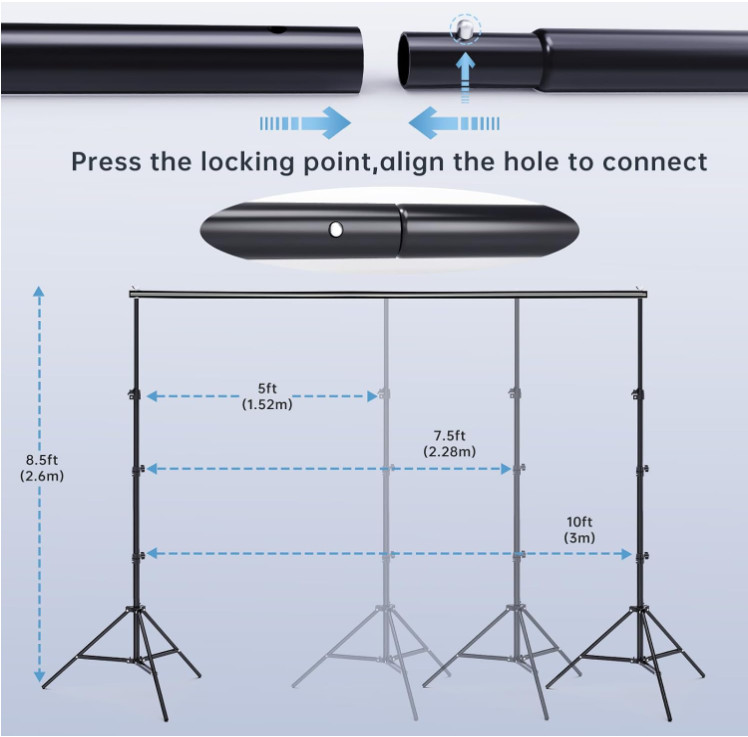 Soporte De Telon De Fondo Para Fiestas Estudio Fotografia 10.1 x 8 ft Ajustable