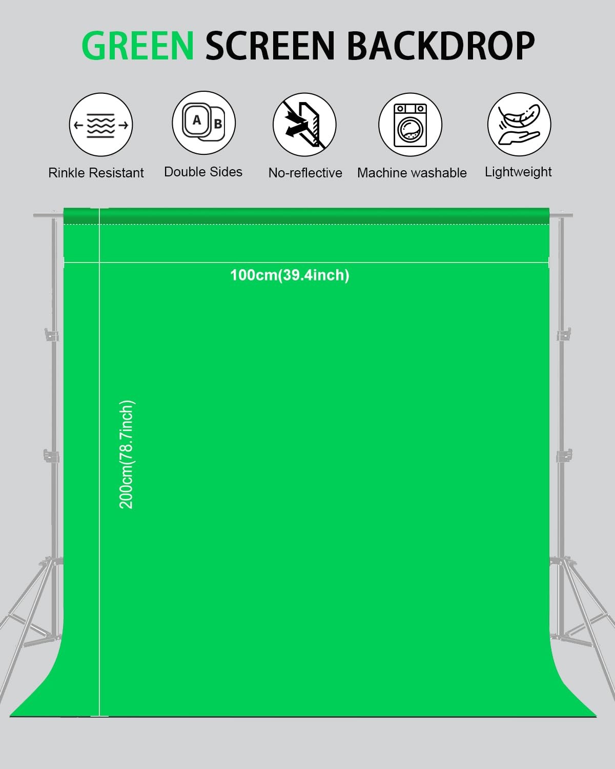 Green Screen Background for Photography, PULUZ Sheet 3.3*6.6FT