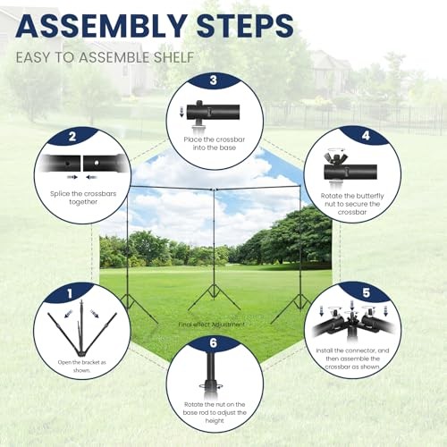 8.5 x 20ft (H x W) Adjustable Photo Backdrop Stand Kit, Large Photography