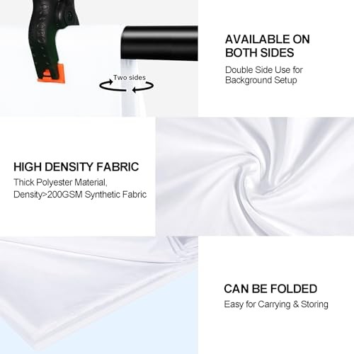 10×12 Ft Backdrop Photography Cloth, Large Screen for 10x12ft White