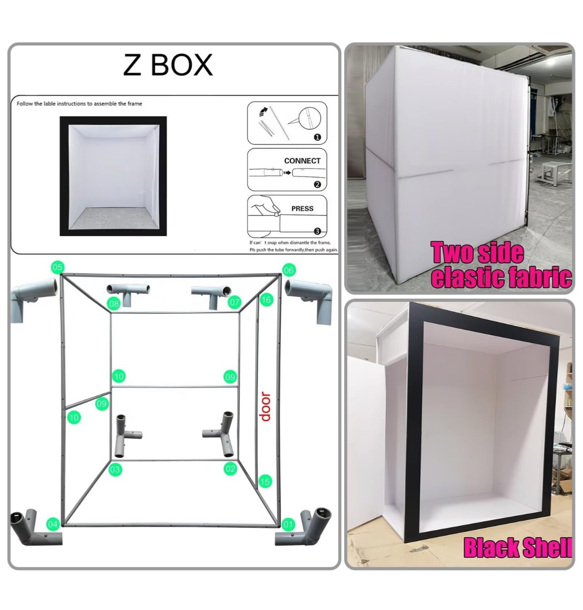 Magazine Photo Booth Box Wedding Photography Background with LED Light for Party