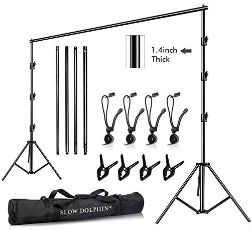 10 x 10Ft Photo Video Studio Heavy Duty Adjustable Muslin Backdrop Stand Back…