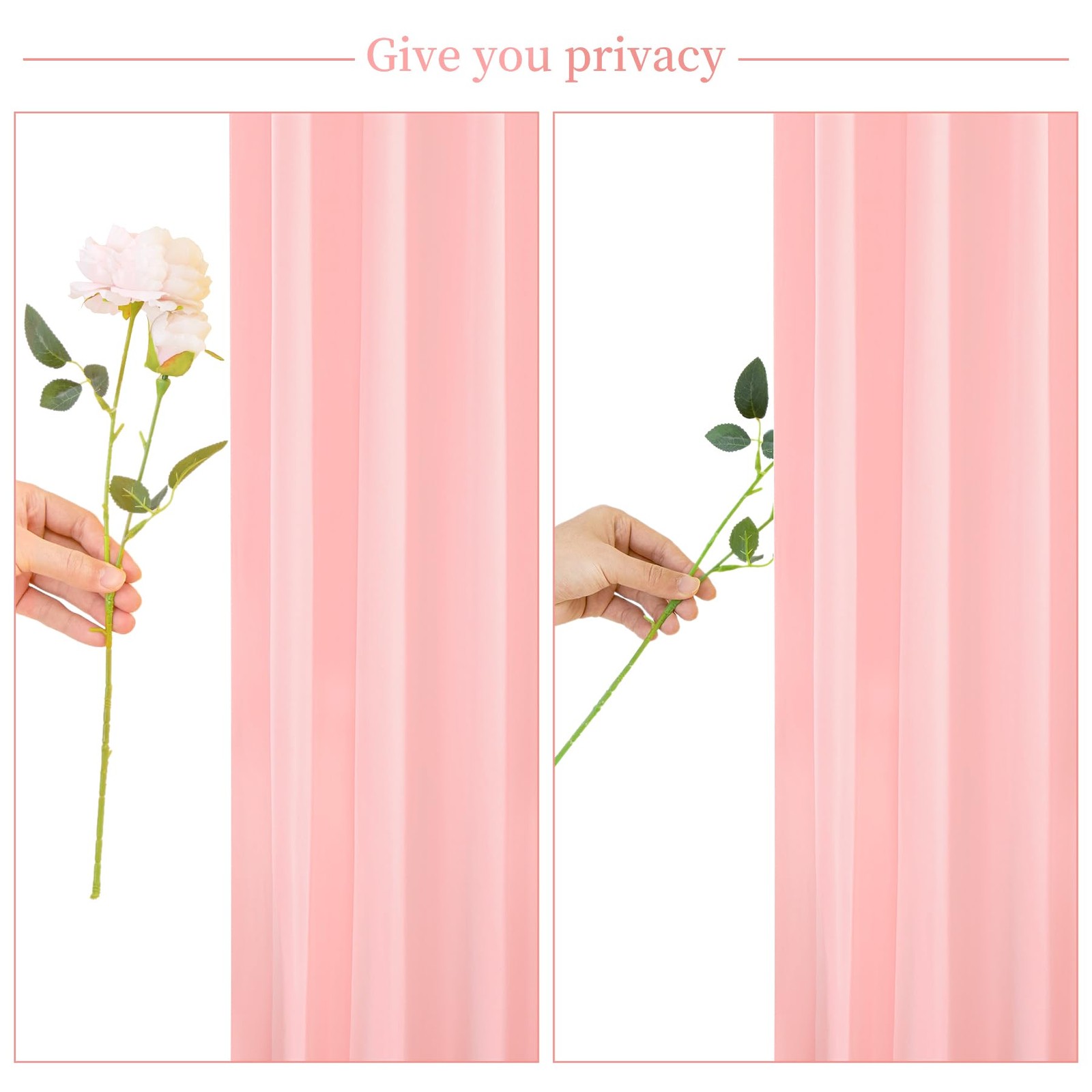 2 PCS 5x10ft Blush Pink Wrinkle Free Fabric Backdrop Curtain Drapes Decor