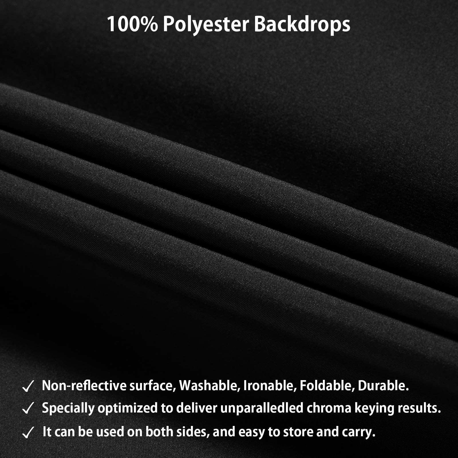 10x10FT Black Background, UTEBIT Black Backdrop for Photography, Polyester Photo