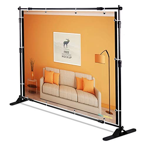 10 x 8 ft Heavy Duty Backdrop Banner Stand Kit, Adjustable Photography Step