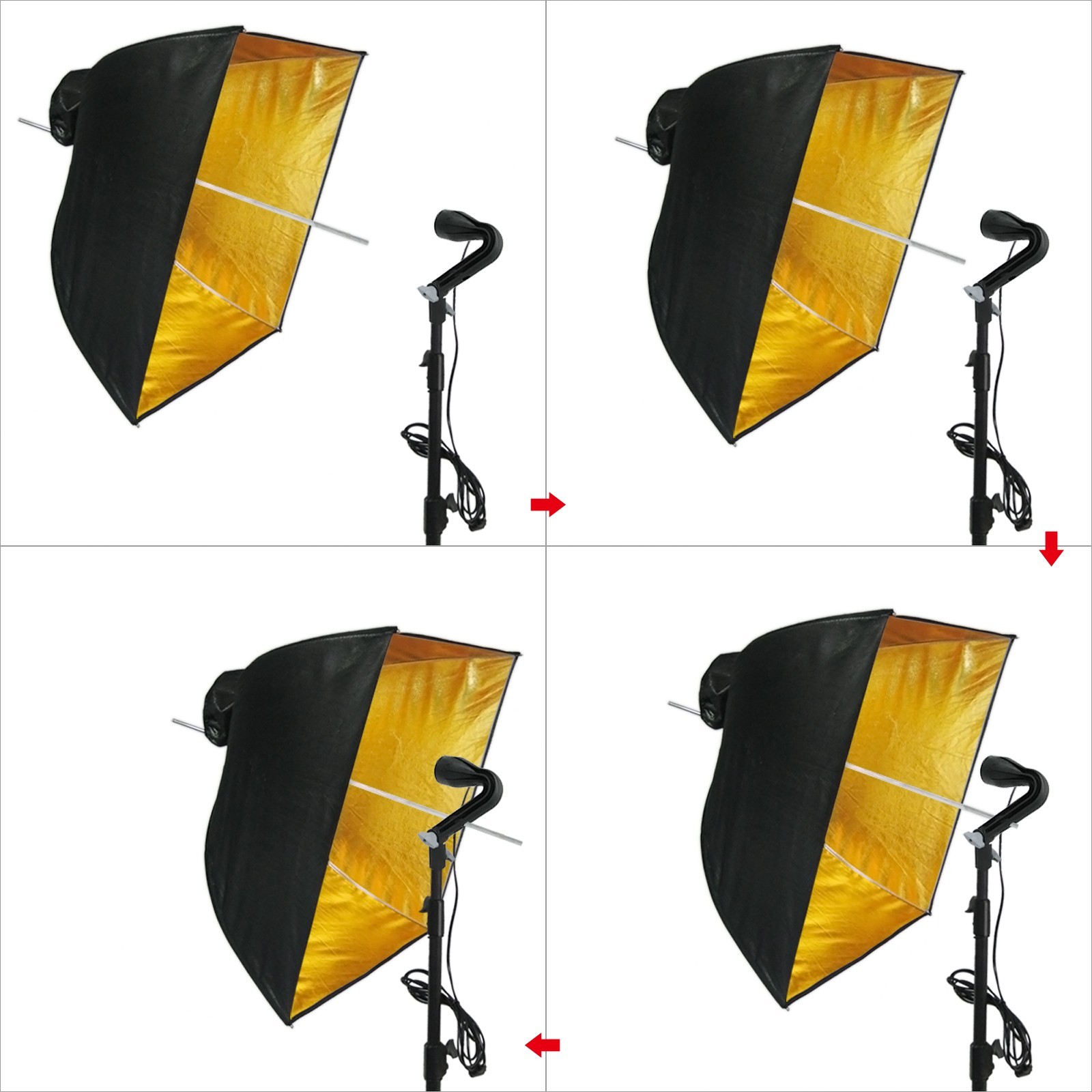 Photography Studio Softbox 3 Continuous Lighting Light Background Stand Kit