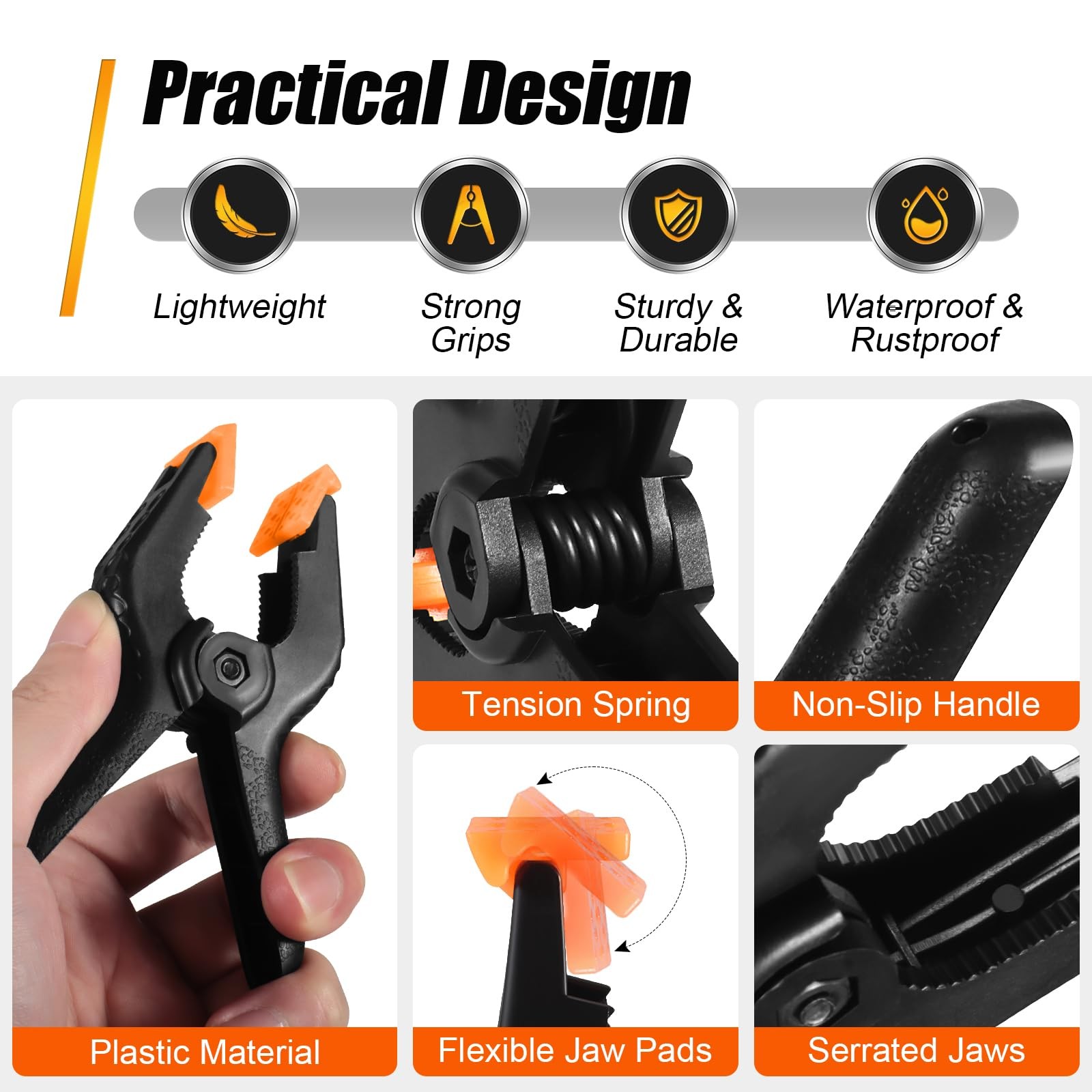 RELBRO Spring Clamps 4.5 Inch Large Plastic Clips for Balloon Arch Backdrop