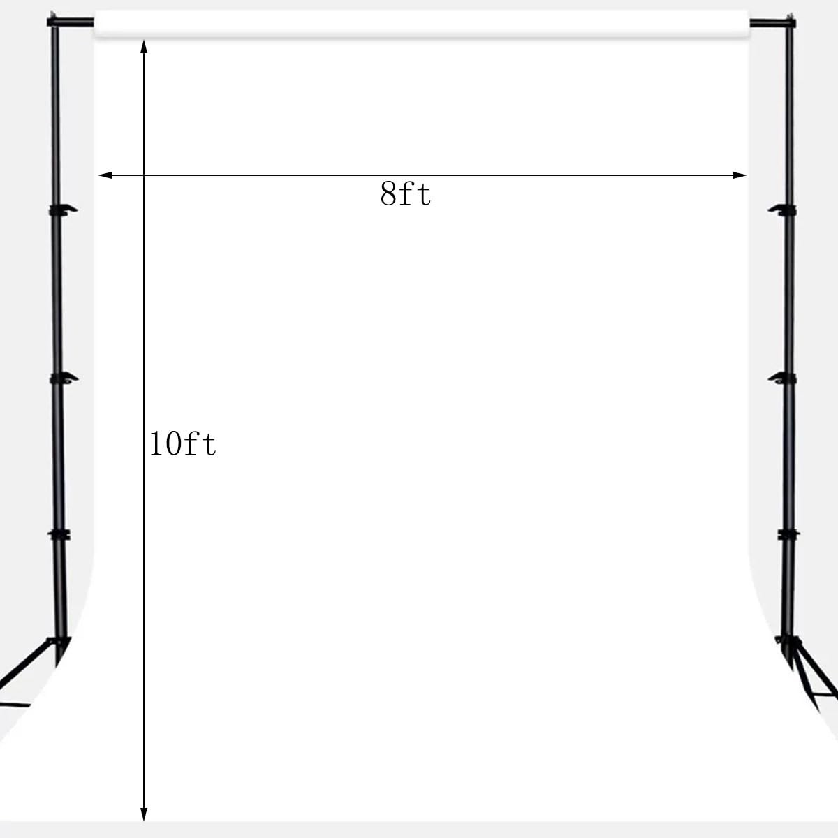White 8×10 ft Solid Photography Backdrop Chromakey Muslin Portrait Screen