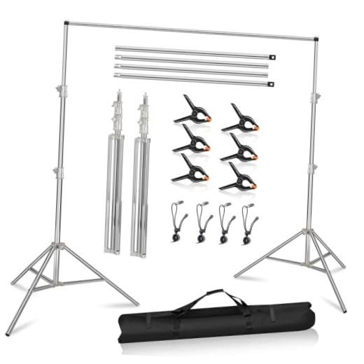 Stainless Steel Backdrop Stand Heavy Duty, Adjustable Backdrop 9.2 x 10 Ft