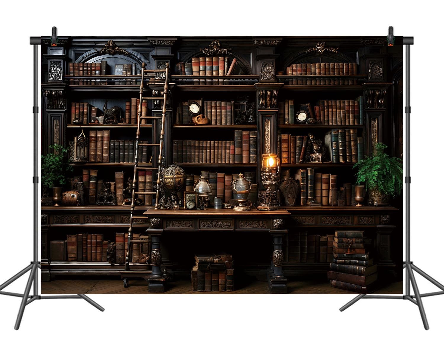 Bookshelf Backdrop Retro Office Library Photography Backdrops Photo Props