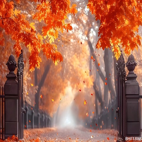 10’x10’CP Maple Leaf Autumn Scenic Microfiber Fabric background backdrop BHF1888