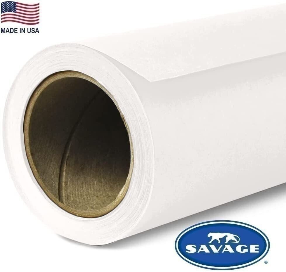Savage Seamless Paper Photography Backdrop – #50 White (107 in x 36 ft)