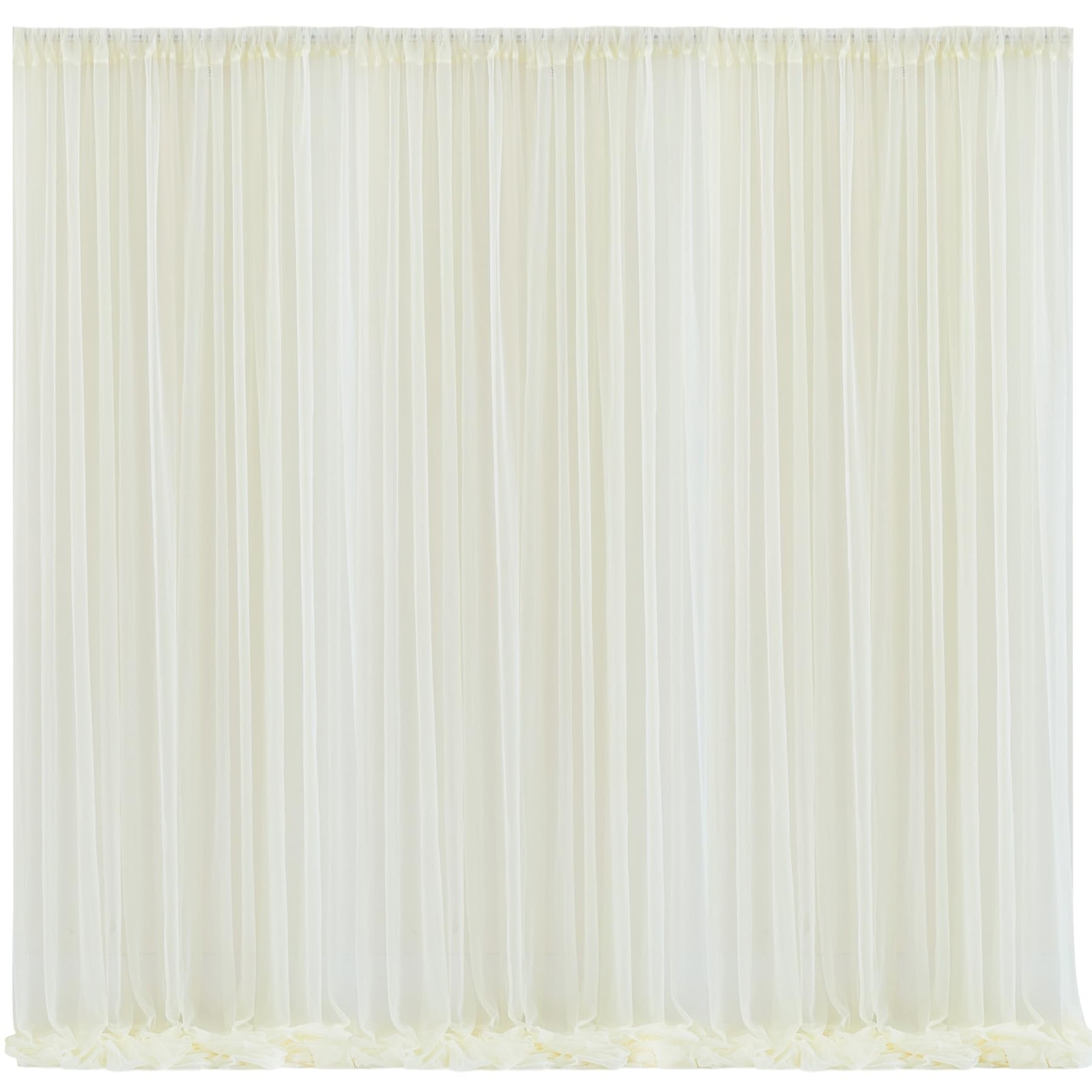 10x10ft Ivory Sheer Tulle Wedding Photography Backdrop Curtains Set