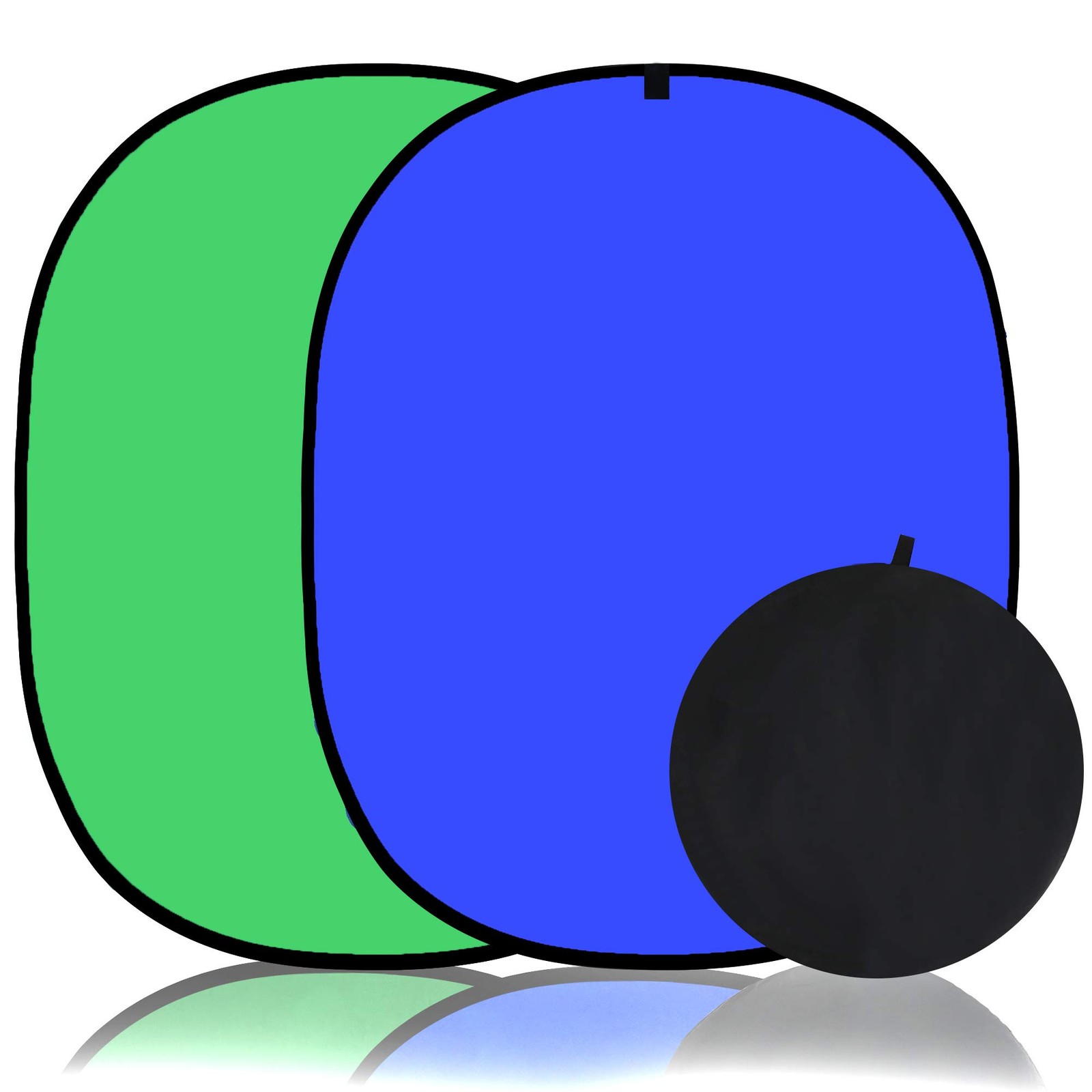 Double Sided Pop Up Collapsible Blue Green Chroma Key Backdrop Panel Case