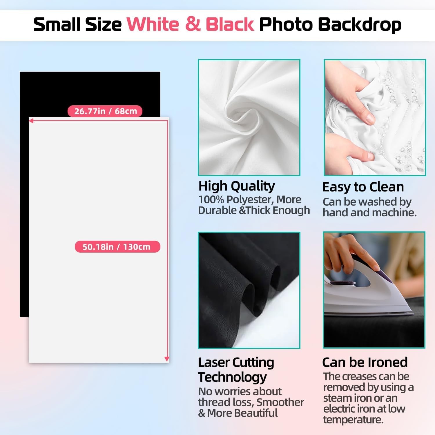 01x 26x50in Photo Background Kit for Jewelry & Cosmetic Shoot – Travel-Friendly