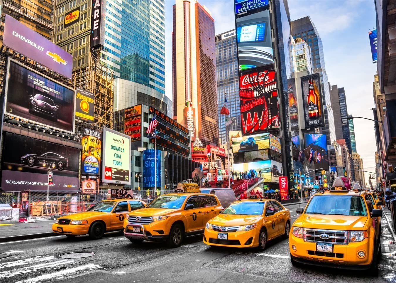 CORFOTO Fabric 7x5ft New York City Time Square Backdrop 7x5FT, N2-city-28