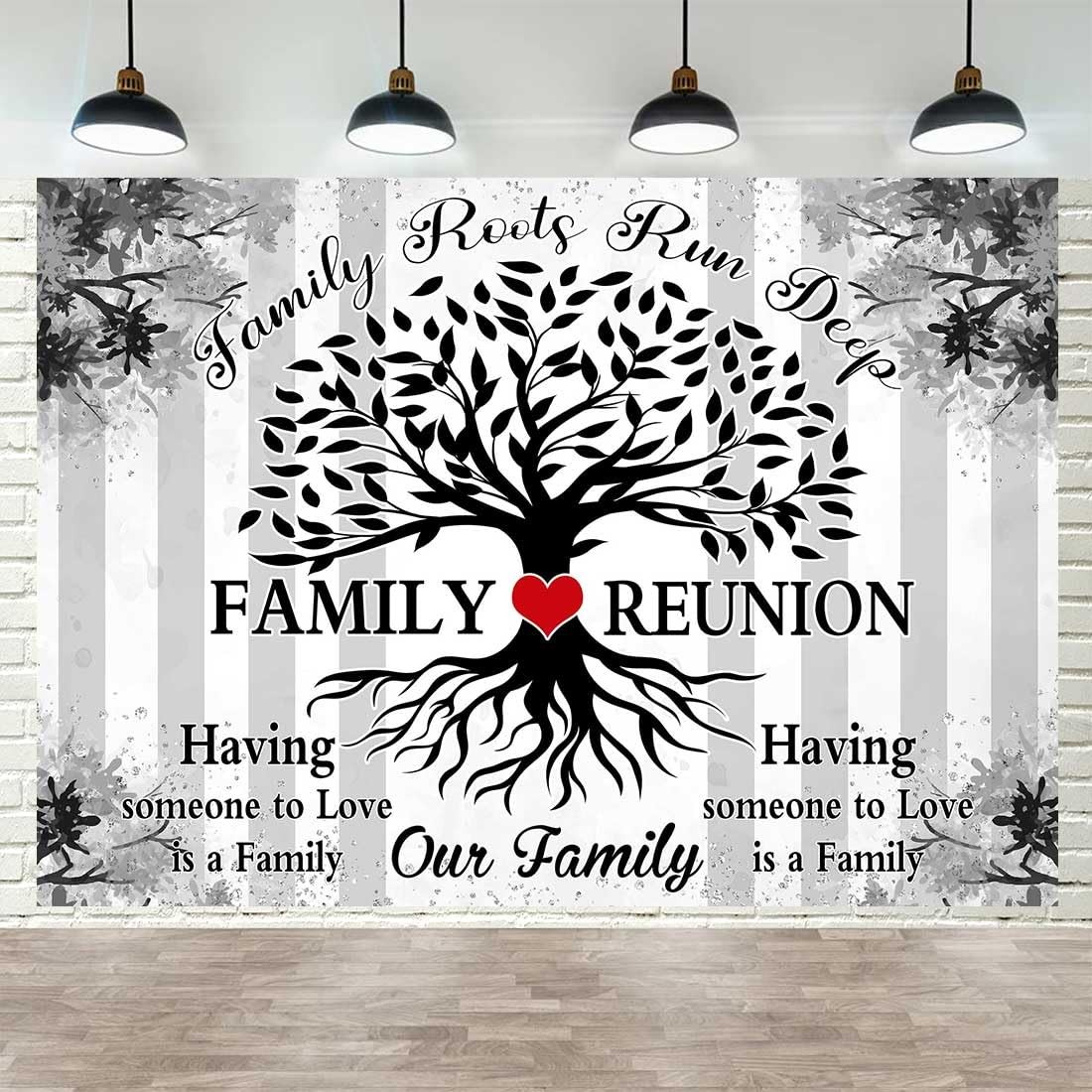 Family Reunion Backdrop for 7x5ft, Black and white gray