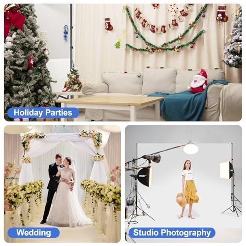 Adjustable 10x7ft Backdrop Stand Kit with Crossbars, Clamps, Sandbags & Carry Ba