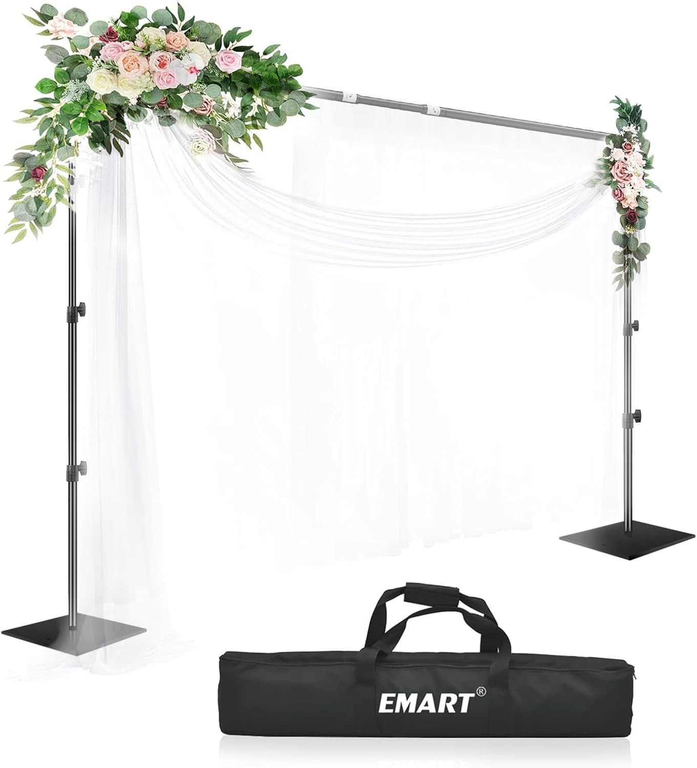 Soporte para Fondo Fotografico de 2.6×3 Metros Ajustable con Base de Metal Negro
