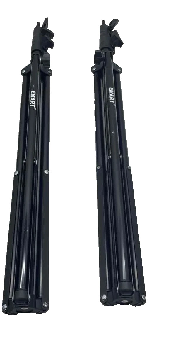 Emart Black Back Drop Stand 7ftx10ft Adjustable Legs with Carrying Case S1
