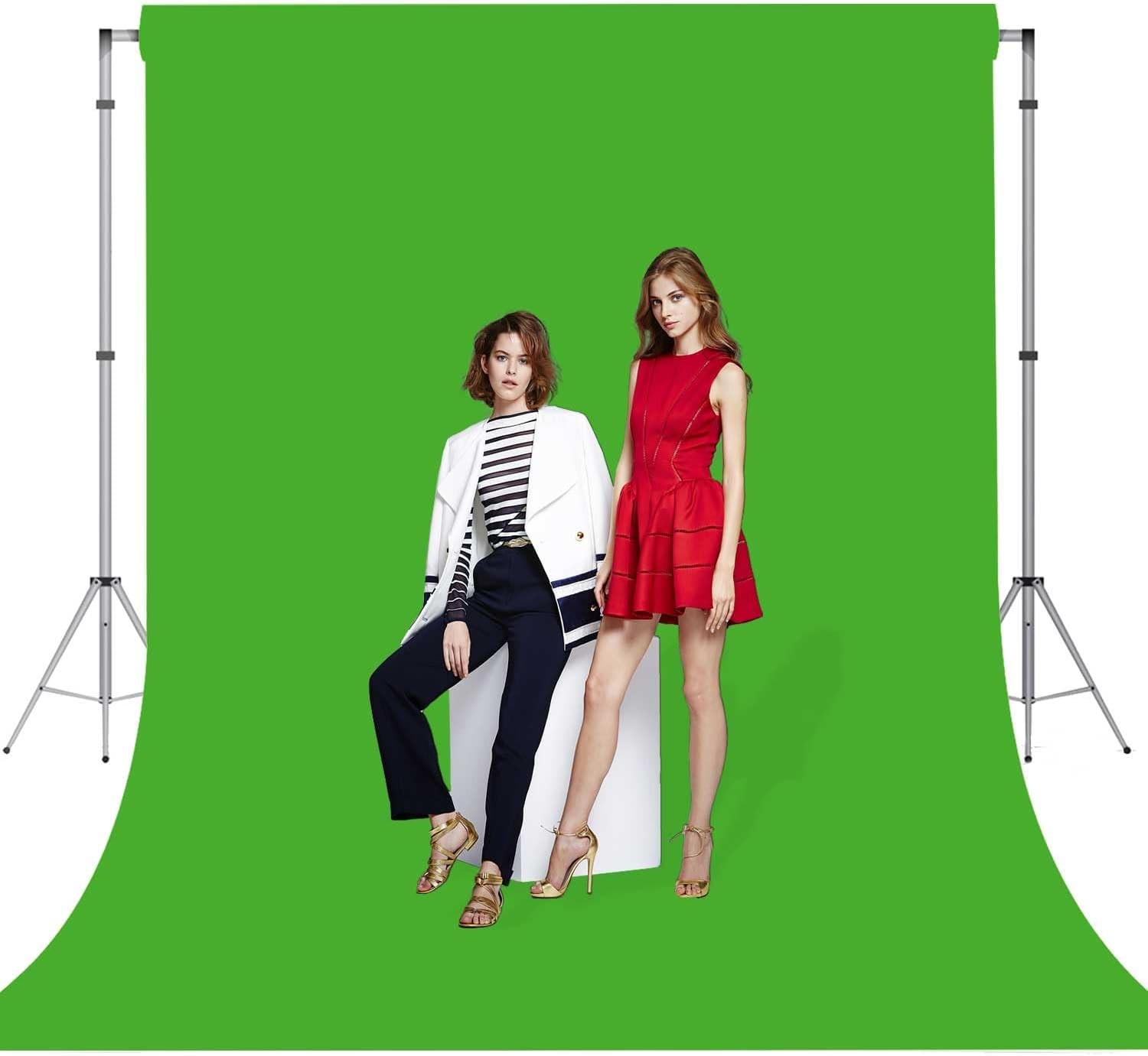 Green Screen Photo Backdrop for Photoshoot Green Background for Video 8×10 FT