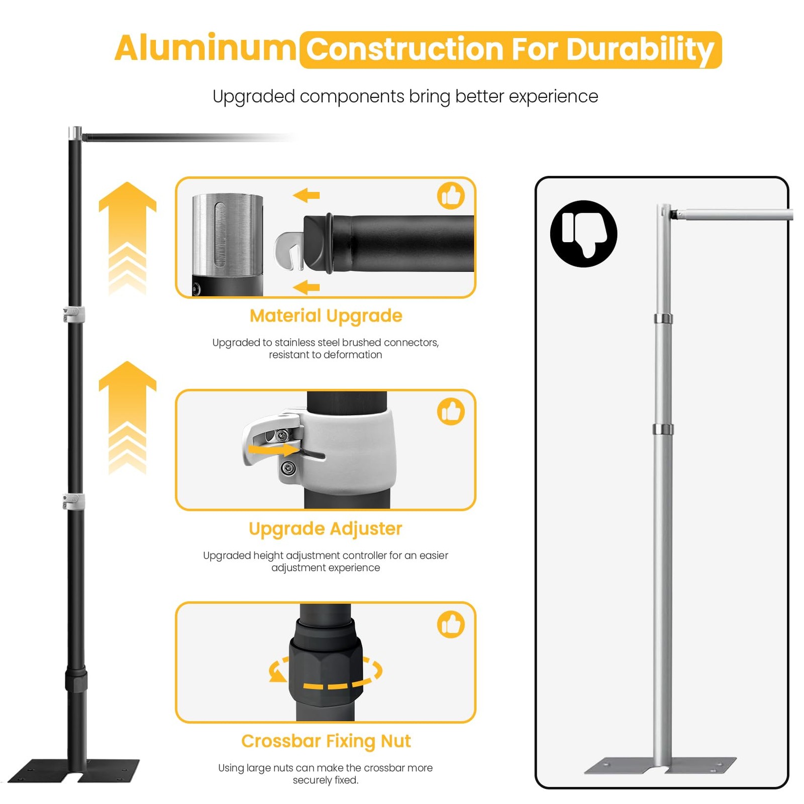 10ft x 10ft Adjustable Backdrop Stand Kit – Heavy Duty Pipe and Drape Stand f…