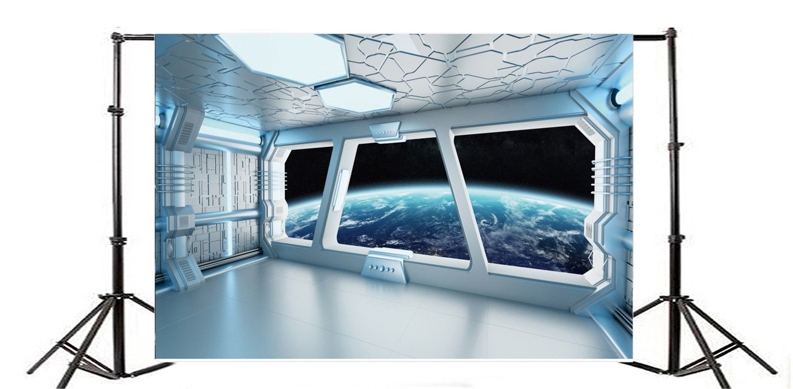 AOFOTO 10x7ft Spaceship Interior Backdrop Space Station Spacecraft Cabin Wind…