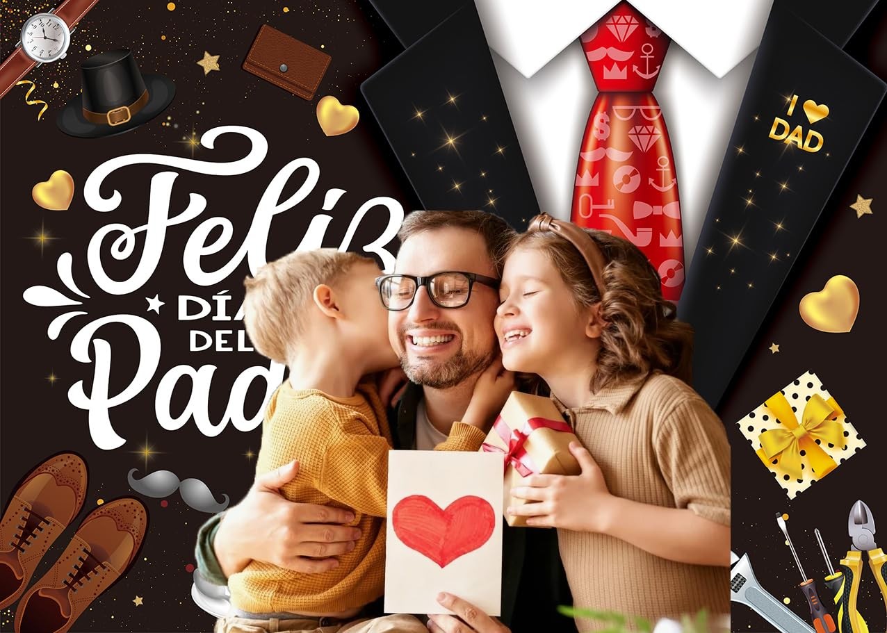 Feliz Día Del Padre Banner Backdrop 7x5FT Mexico Father’s Day Photography Backdr